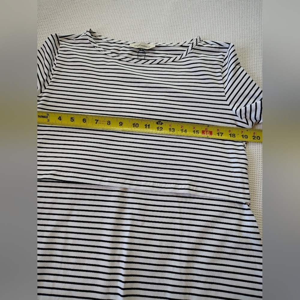 Angel Maternity Striped Black and White Women's Top Size L - Picture 4 of 9